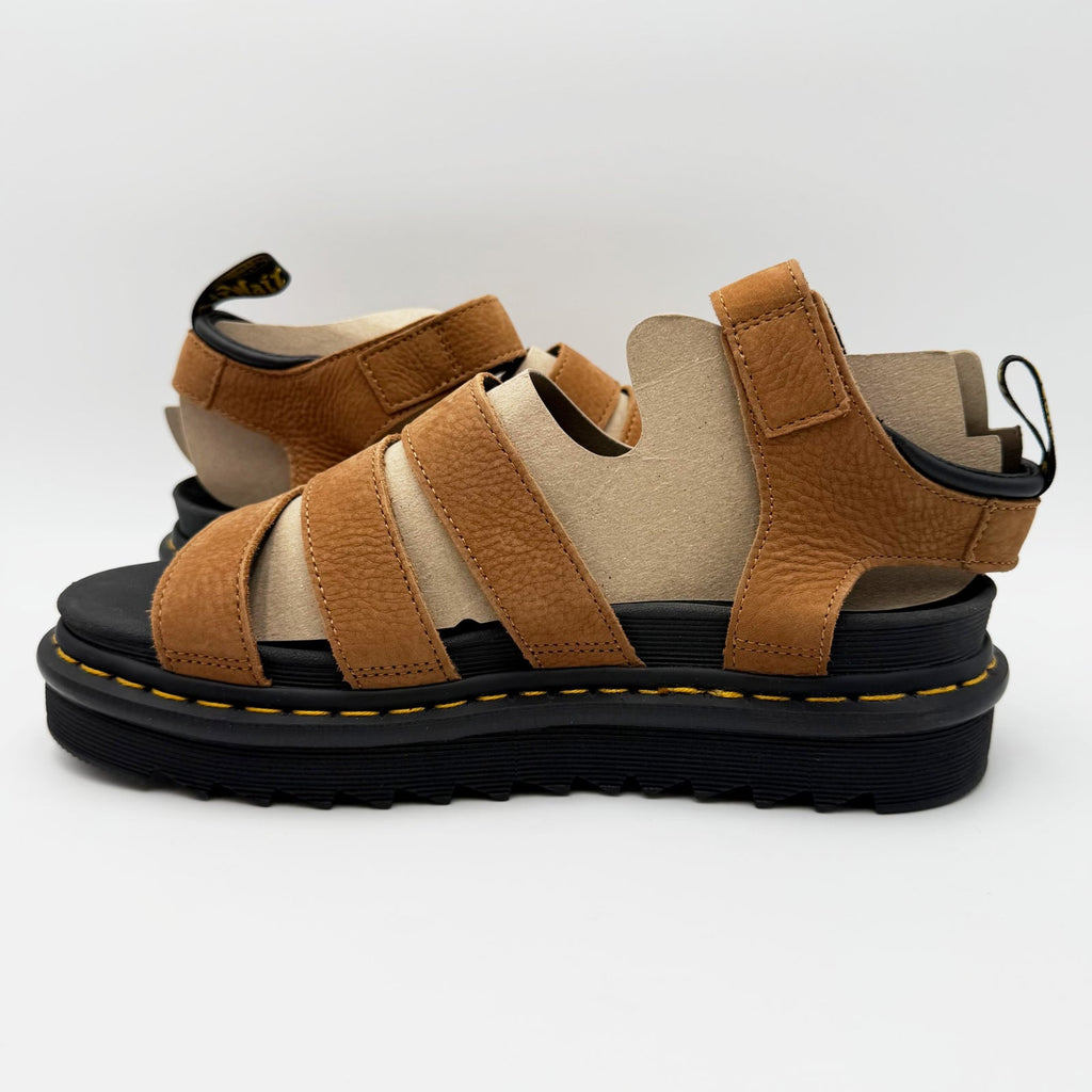 Dr Martens Womens Blaire Sandals Size 10 EU 42 Brown Desert Tumbled Nubuck NIB