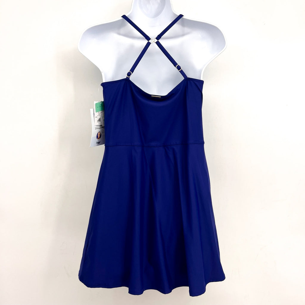 SUNSETS Women's Naomi Swim Dress One Piece XL Indigo Blue Skirt NWT