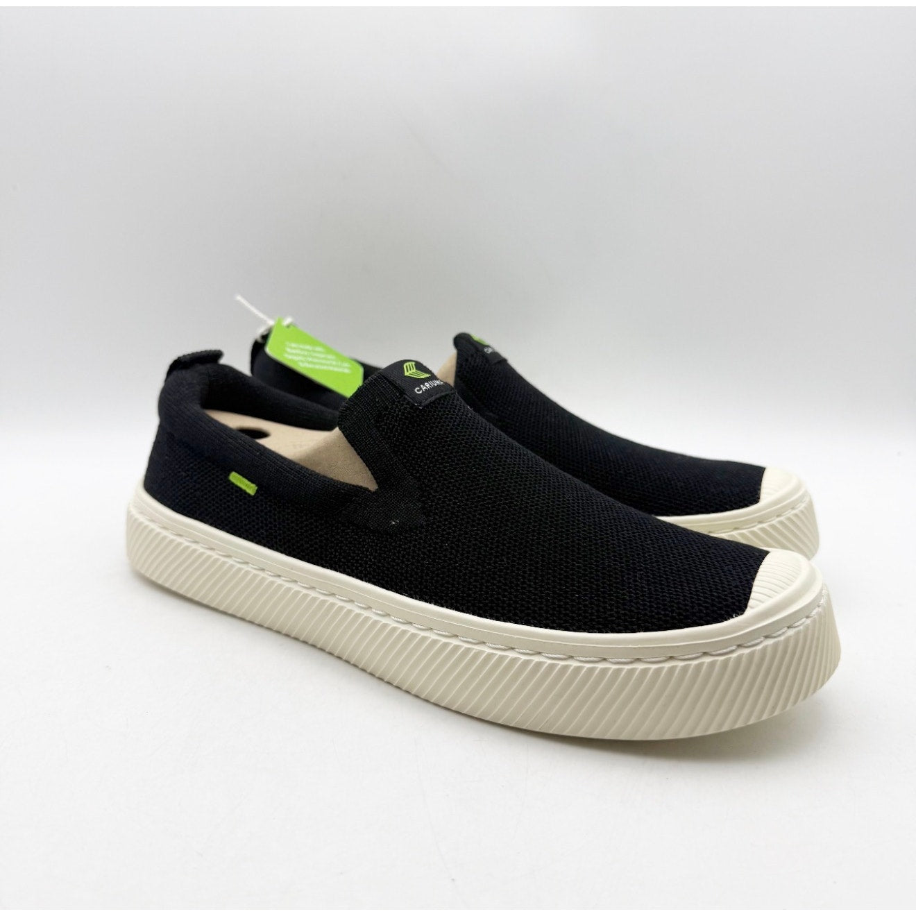 Cariuma IBI Slip On Casual Sneakers Womens 7.5 Black Knit Bamboo NIB