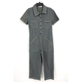 LACAUSA Women's Railroad Lucky Jumpsuit XS Blue Sea Salt Stripe Short Sleeve NWT