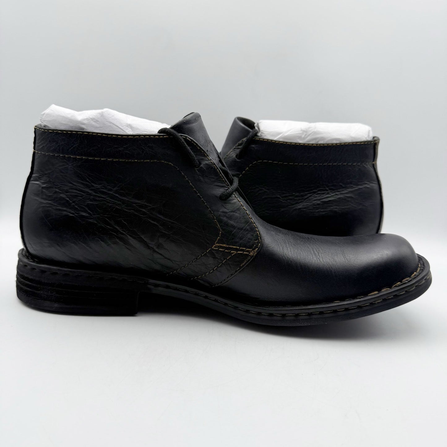 Born Mens Harrison Black Leather Ankle Boot US 11.5