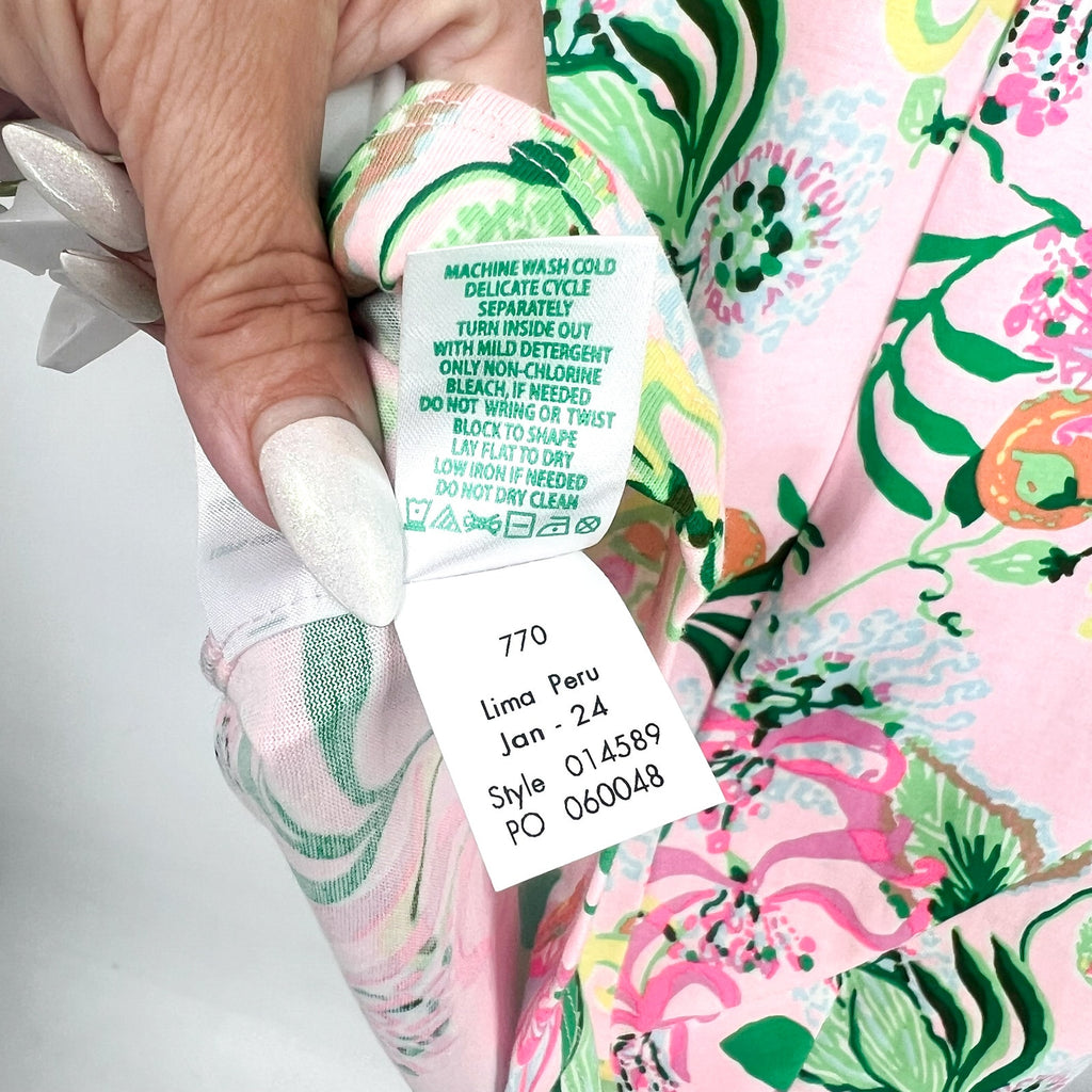 LILLY PULITZER Halle Short Sleeve Dress Medium Via Amore Spritzer Tropical NWOT
