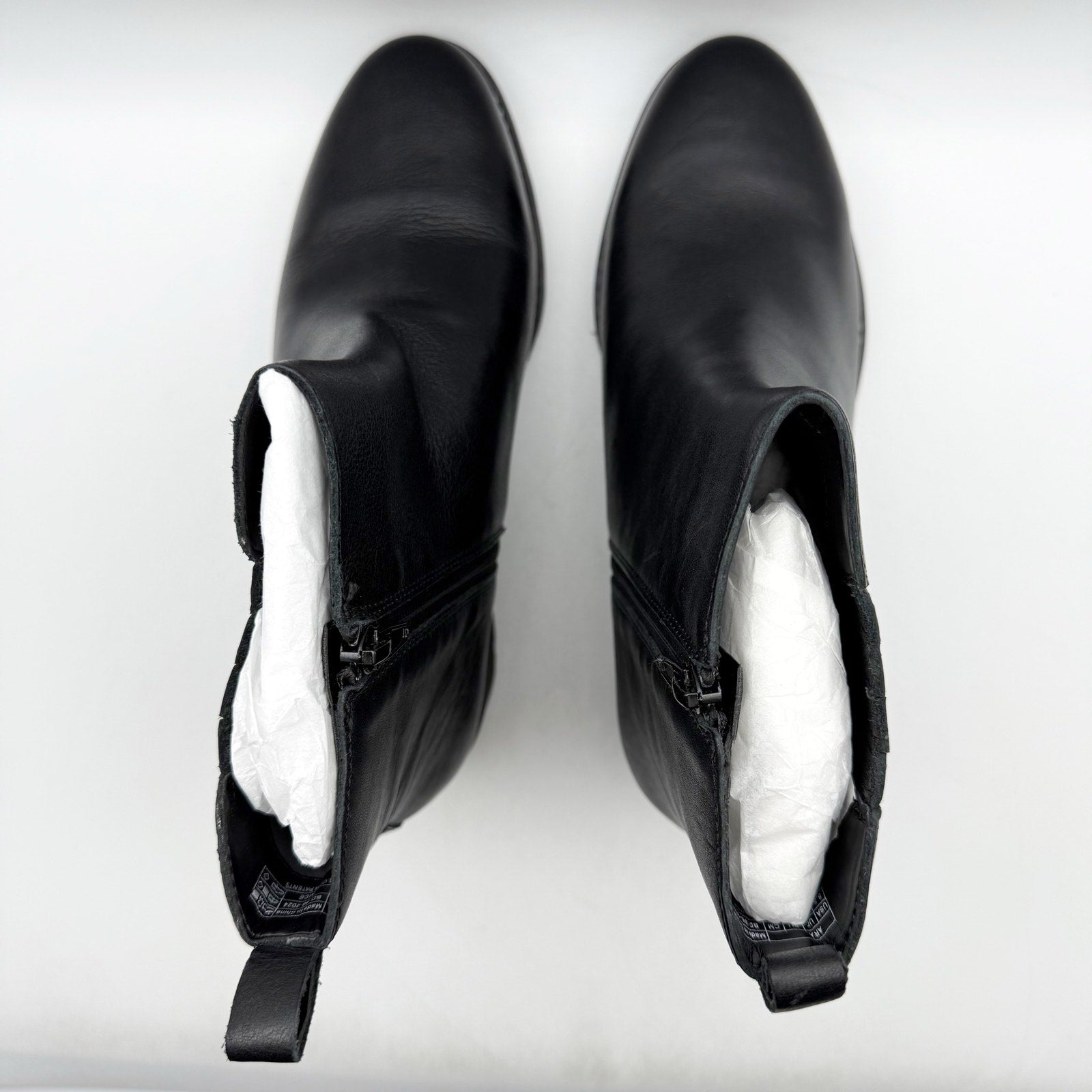 Vionic Womens Aria Ankle Booties US 8 EU 38.5 Black Leather NIB