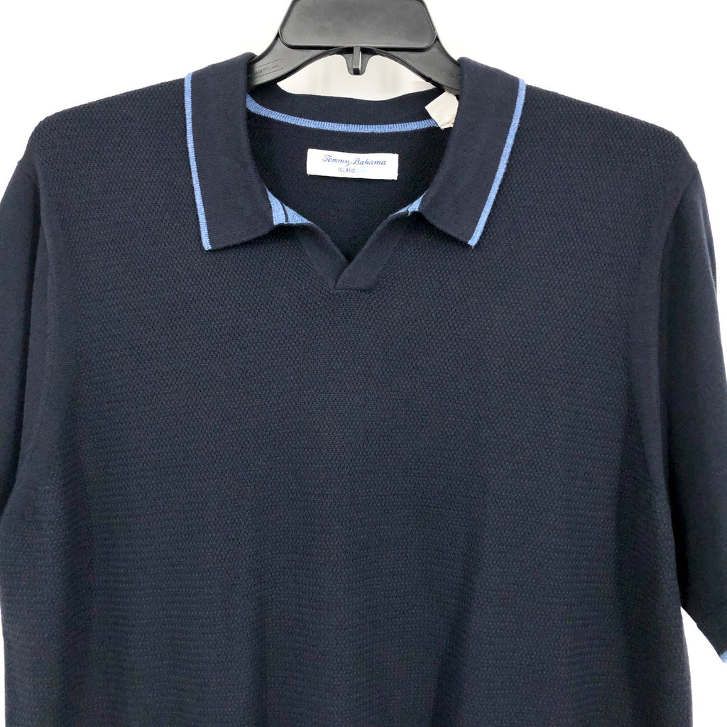TOMMY BAHAMA Men's Coolside Sweater Polo XL Blue IslandZone Short Sleeve NWT