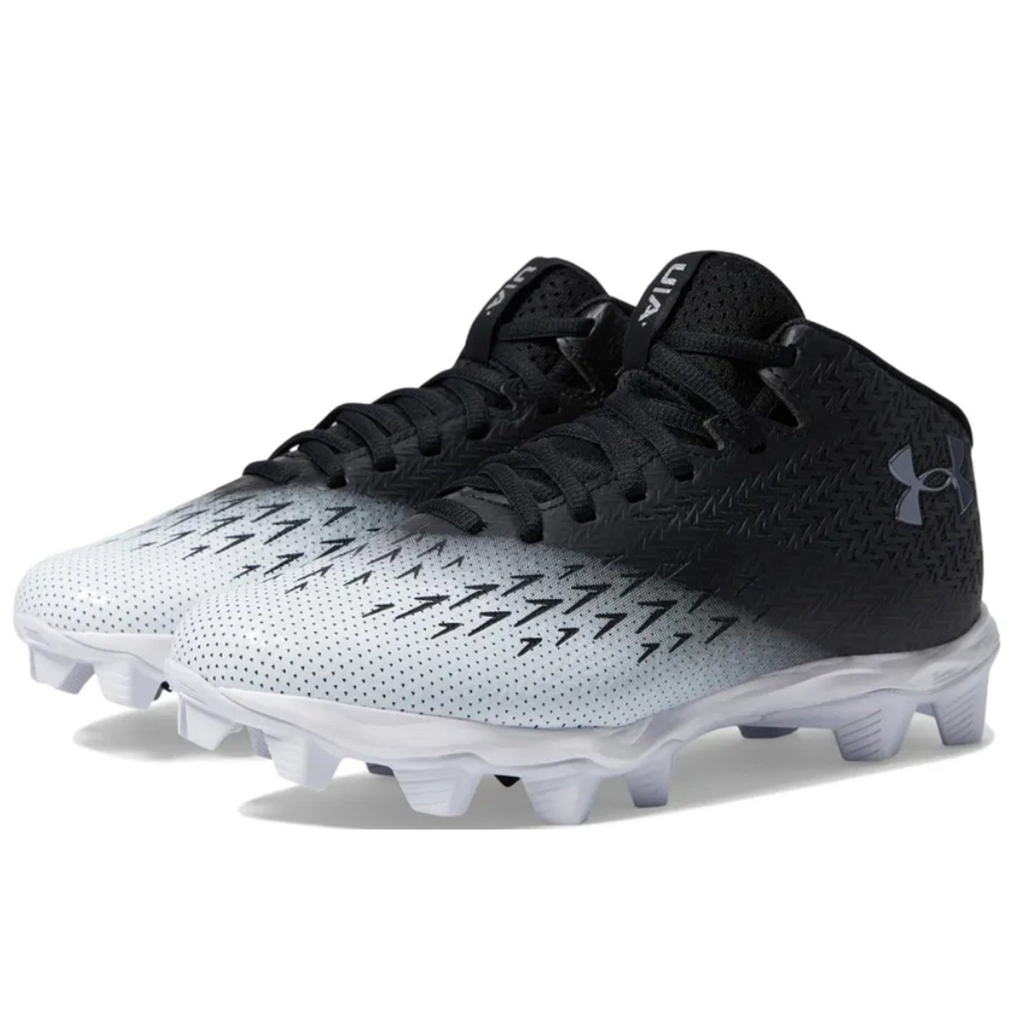 Under Armour Boys Spotlight Fran 4.0 Football Cleats Size 1.5 Black White NWOB