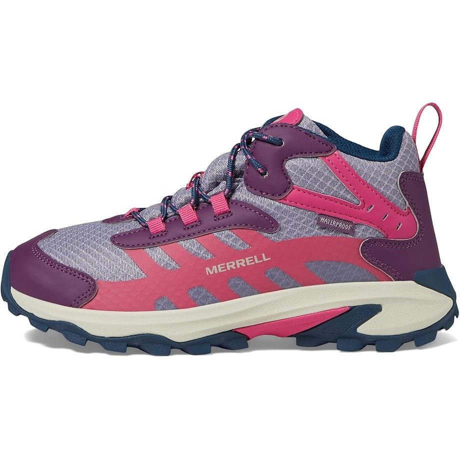 Merrell Big Kids Moab Speed 2 Mid Hiking Shoes US 7 M Pink Purple Waterproof NIB