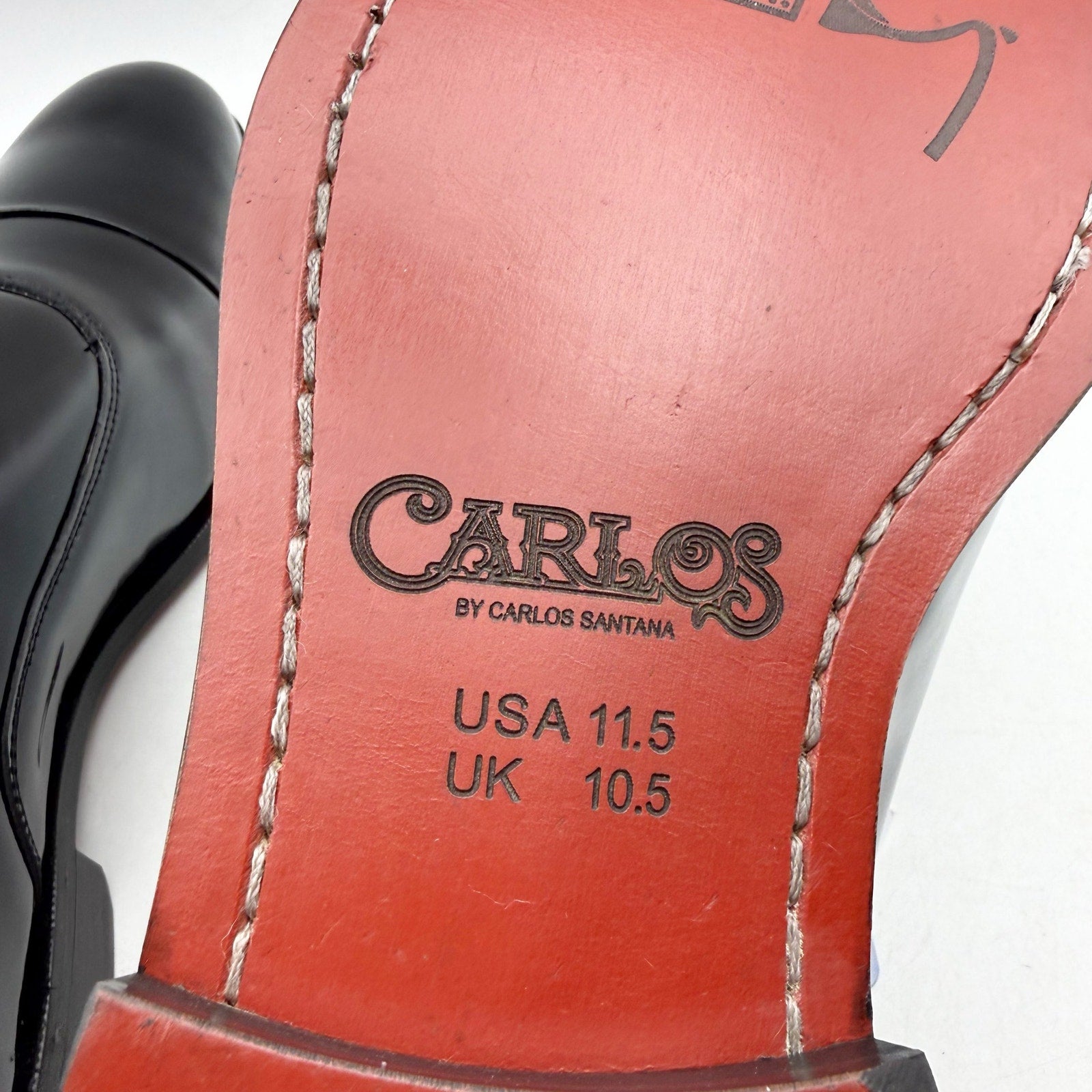 Carlos Santana Mens Tuxedo Cap-Toe Oxford Shoes US 11.5 Black Patent Leather NIB