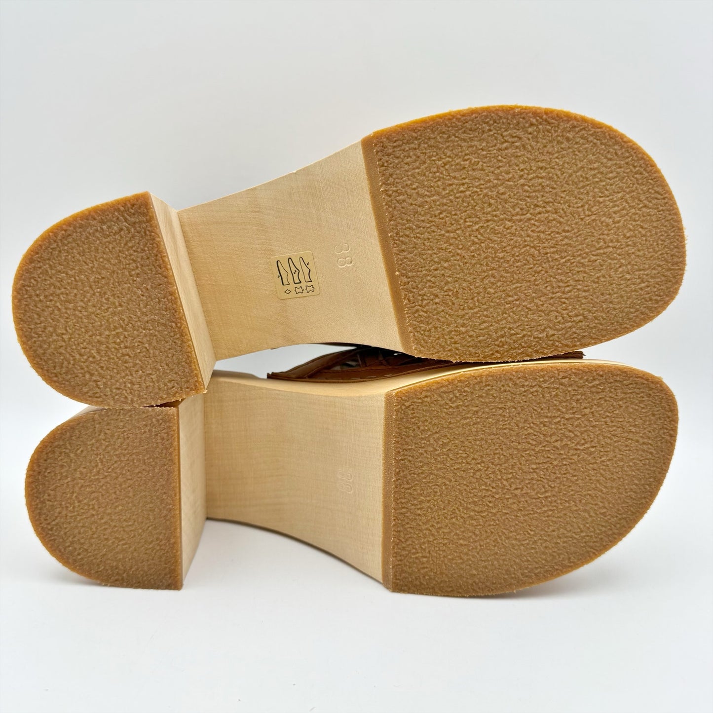 Swedish Hasbeens Womens Basket Clogs EU 38 US 8 M Brown Leather NWOB