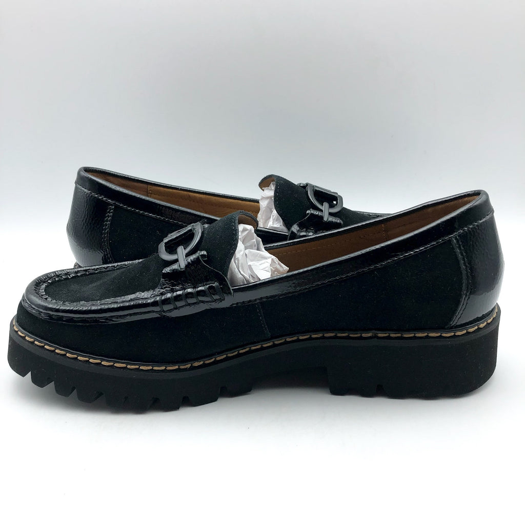 DONALD PLINER Women's Helio Loafers Size 7.5 Black Calf Suede NIB