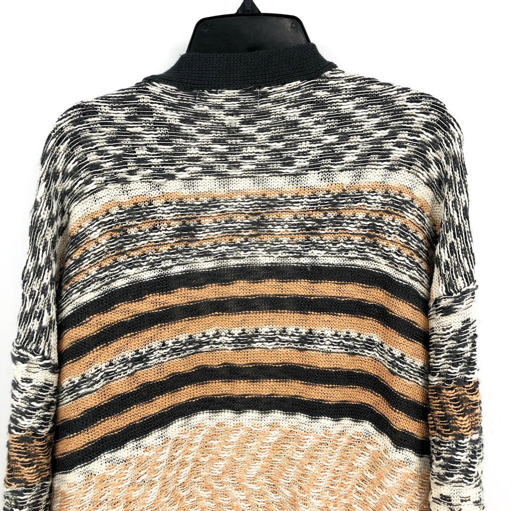 MARLED Womens Long Line Knitted Cardigan Large Grey Colorblock Striped NWOT