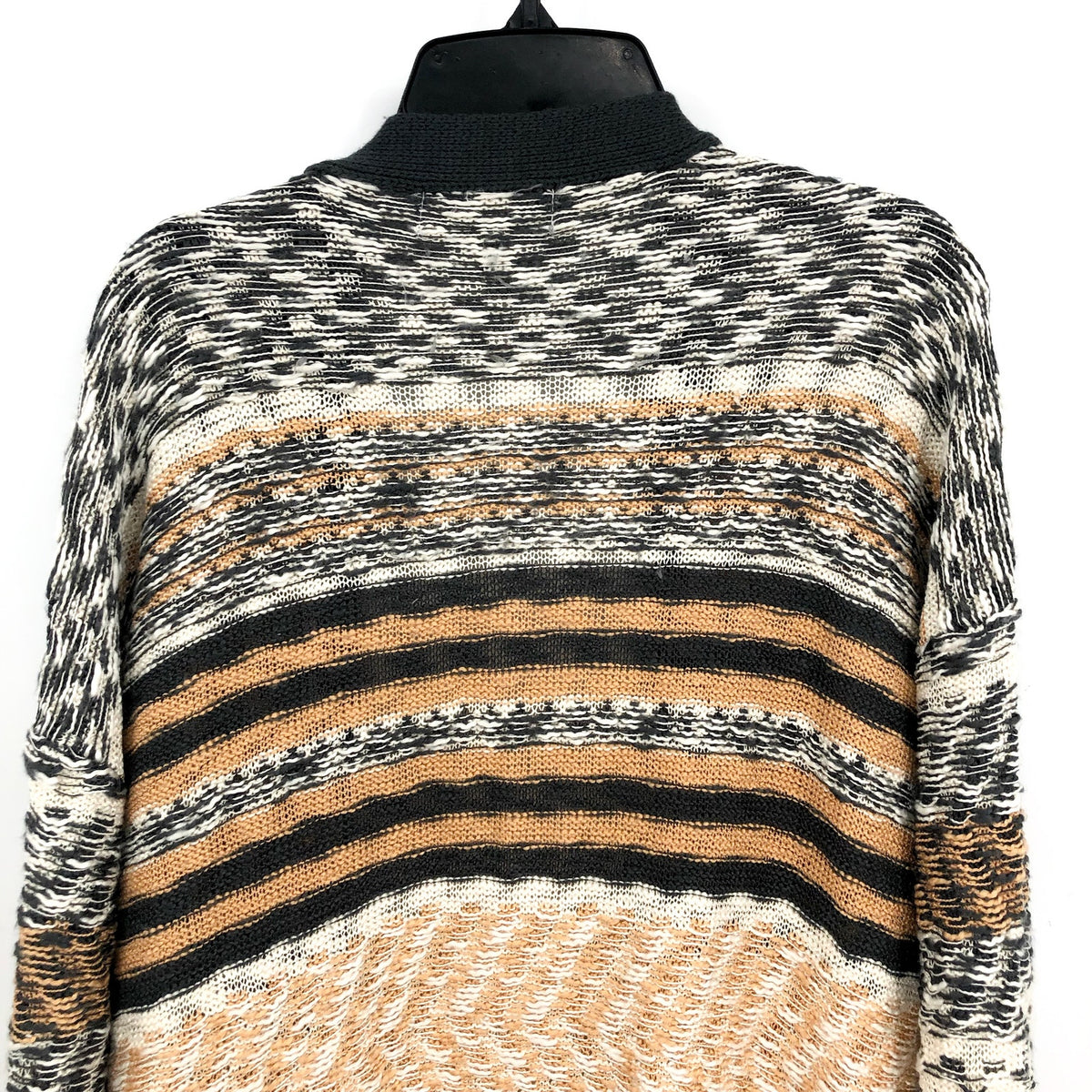 MARLED Womens Long Line Knitted Cardigan Large Grey Colorblock Striped NWOT