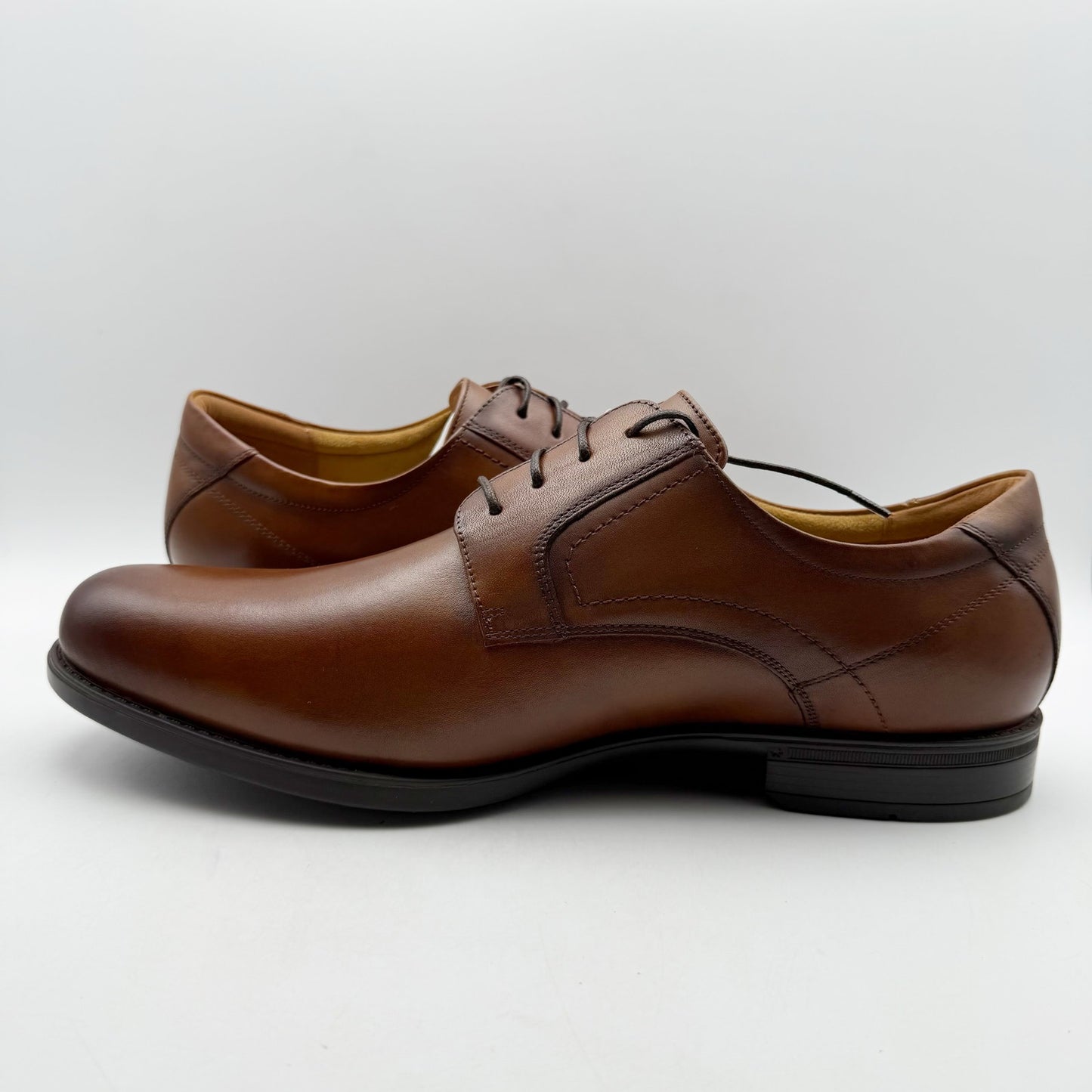 Florsheim Mens Midtown Plain Toe Oxford Shoes US 14 D EU 47 Brown Leather NIB