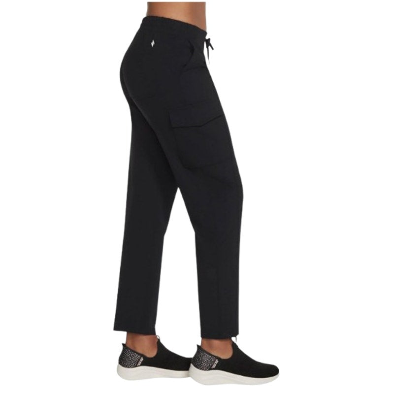 SKECHERS Women's Slip-in Cargo Casual Pants XS Bold Black Drawstring NWT