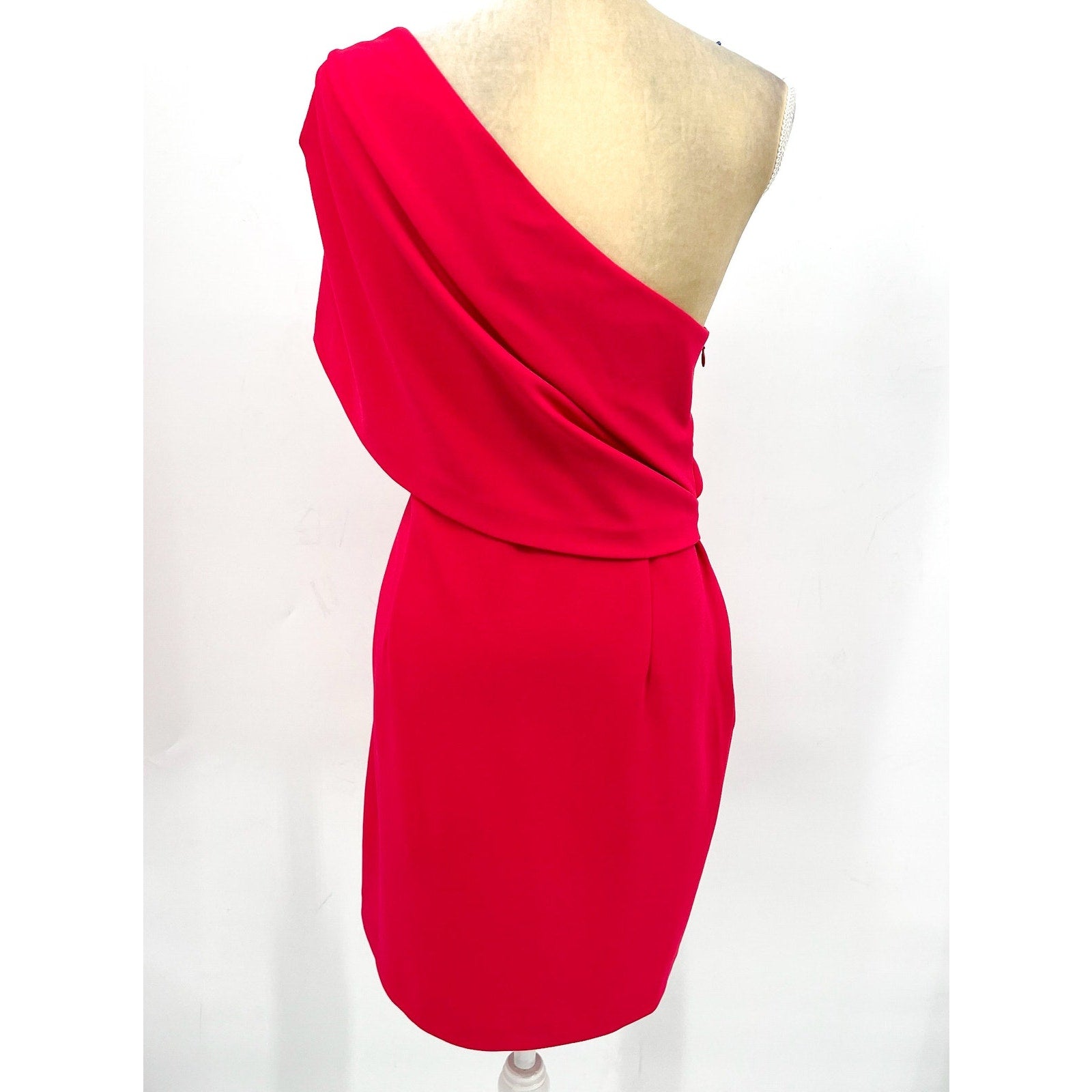 TRINA TURK Women's One-Shoulder Makina Dress Size 14 Pink Coral Asymmetric NWT