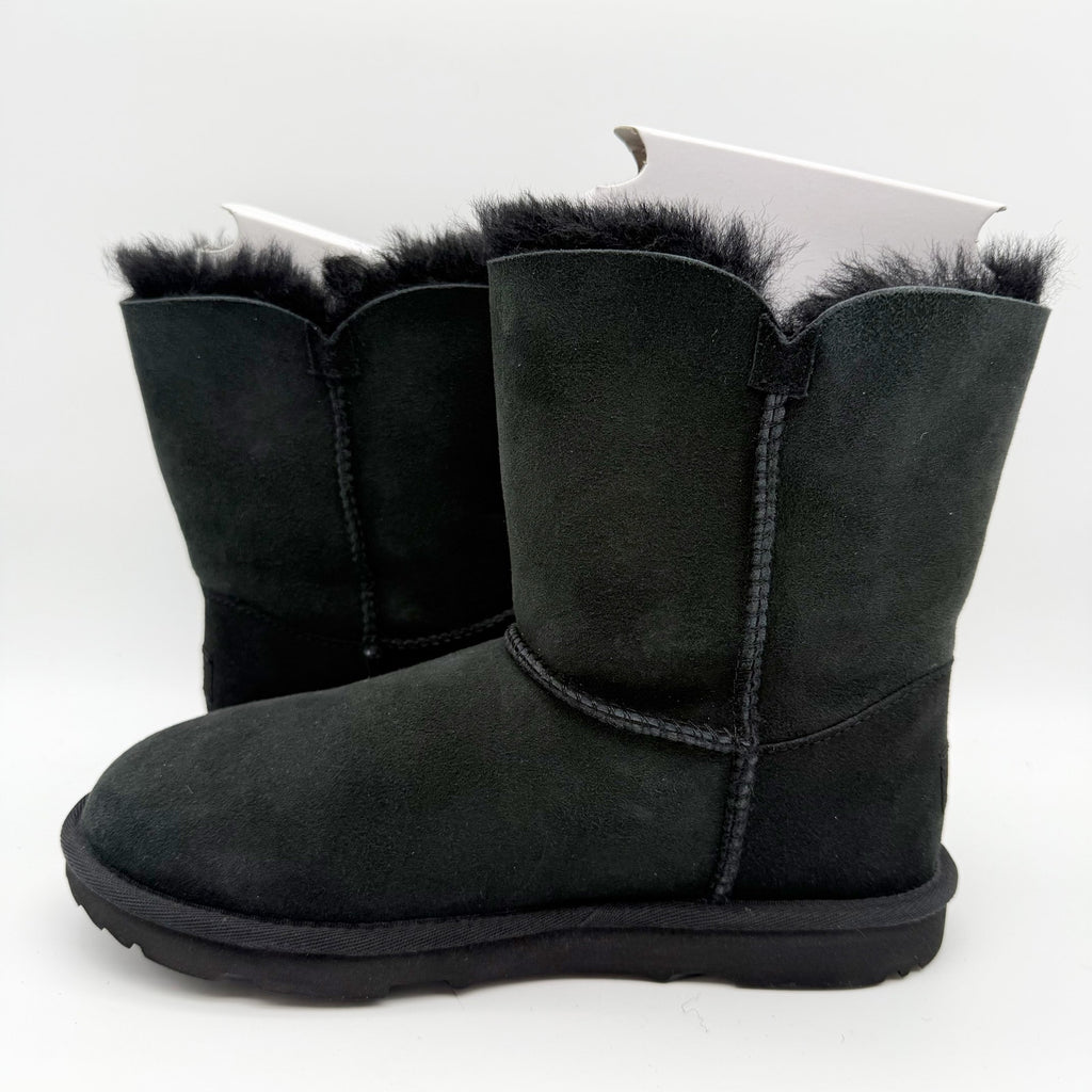 UGG Kids Bailey Button II Winter Boot US 6 EU 38 Black Sheepskin NIB