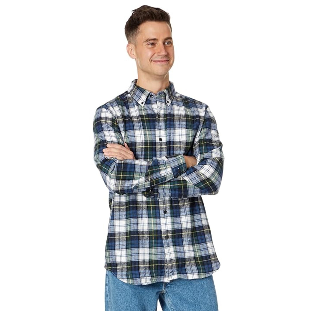 L.L. BEAN Mens Scotch Plaid Flannel Shirt 3XL Blue Vintage Tartan NWT