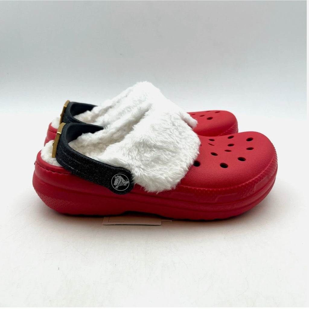 Crocs Unisex Santa Classic Clogs Little Kids 11 Festive Red White Black NWT