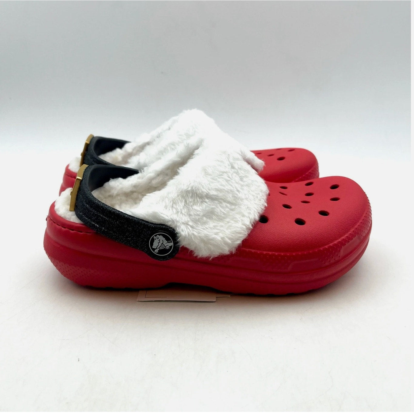 Crocs Unisex Santa Classic Clogs Little Kids 11 Festive Red White Black NWT