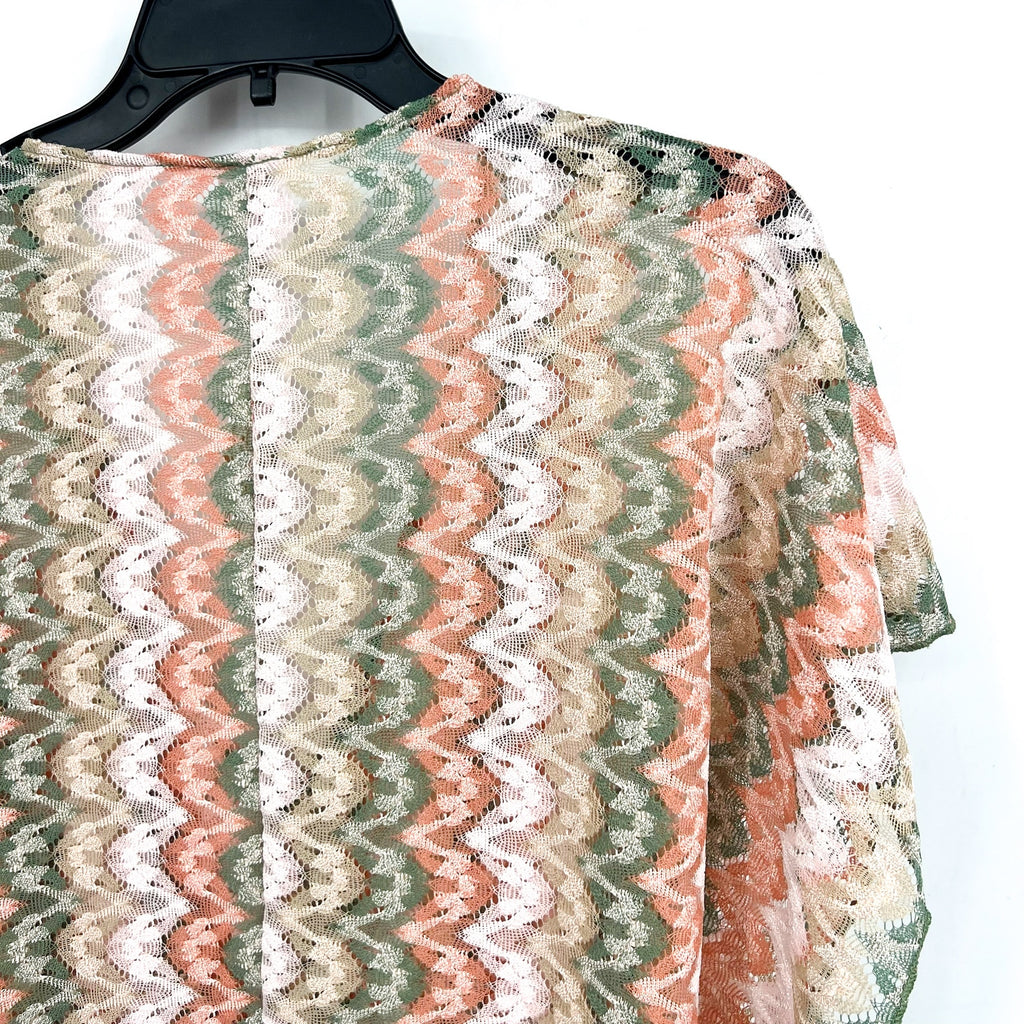 BECCA Women's Solstice Crochet Tunic Swim Cover-Up Dress XS Pink Green Multi NWT