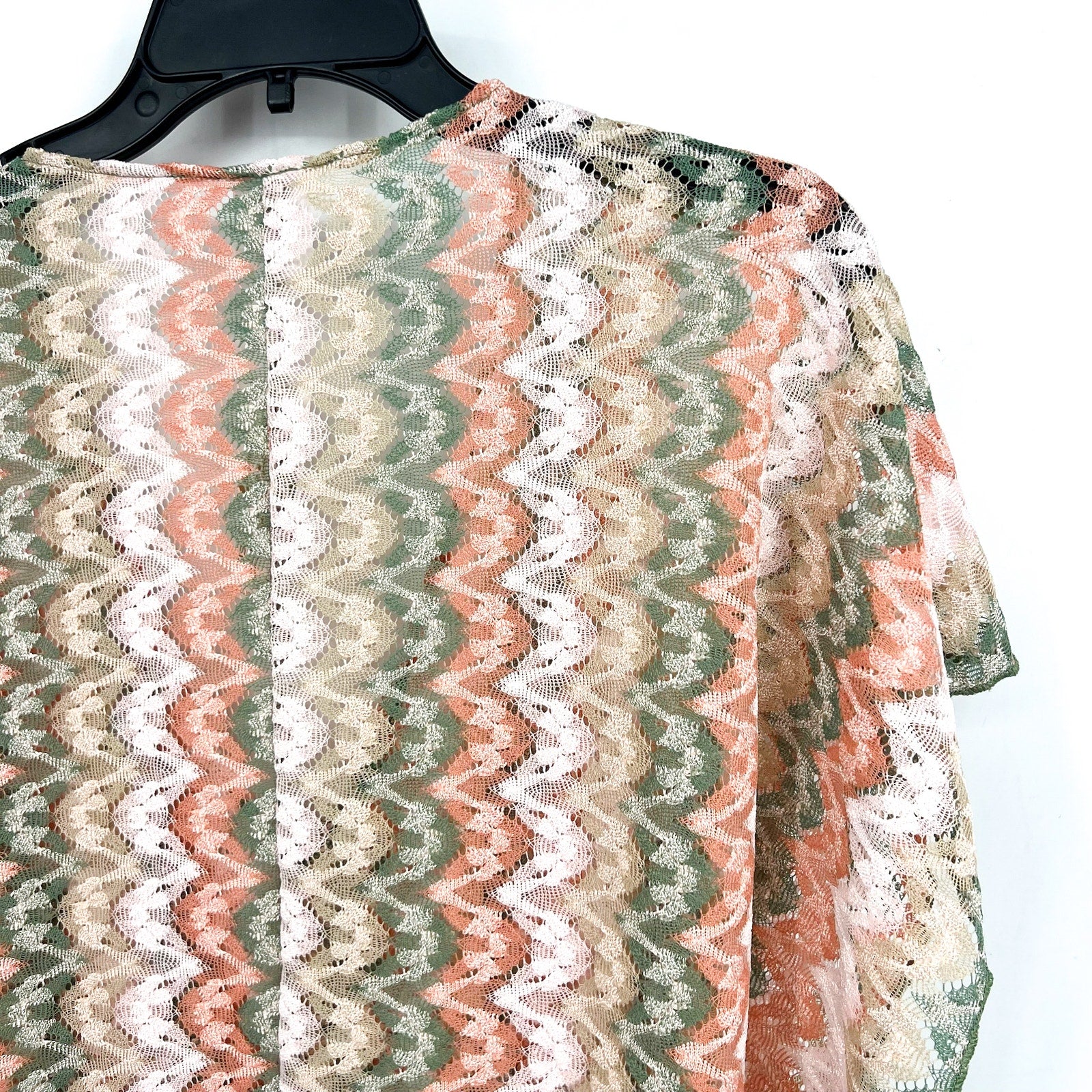 BECCA Women's Solstice Crochet Tunic Swim Cover-Up Dress XS Pink Green Multi NWT