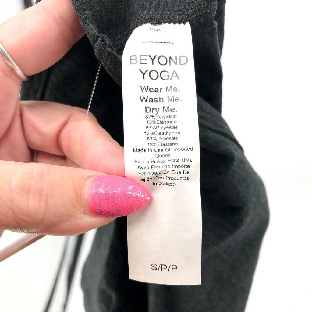 BEYOND YOGA Step Up Racerback Tank Top Small Gray Darkest Night Spacedye NWT