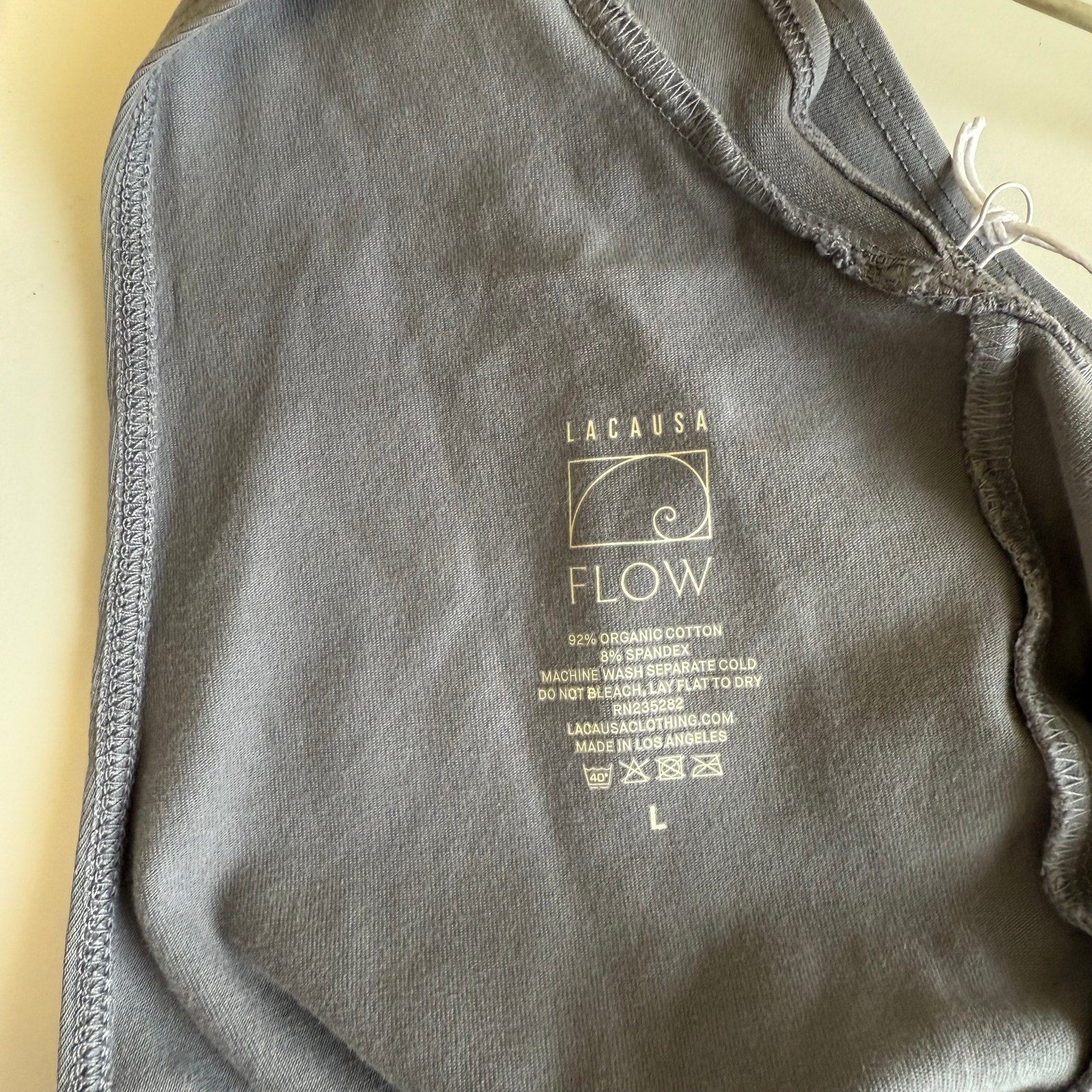 LACAUSA Womens Flow Yoga Gai Unitard Large Grey Granite Jumpsuit NWT
