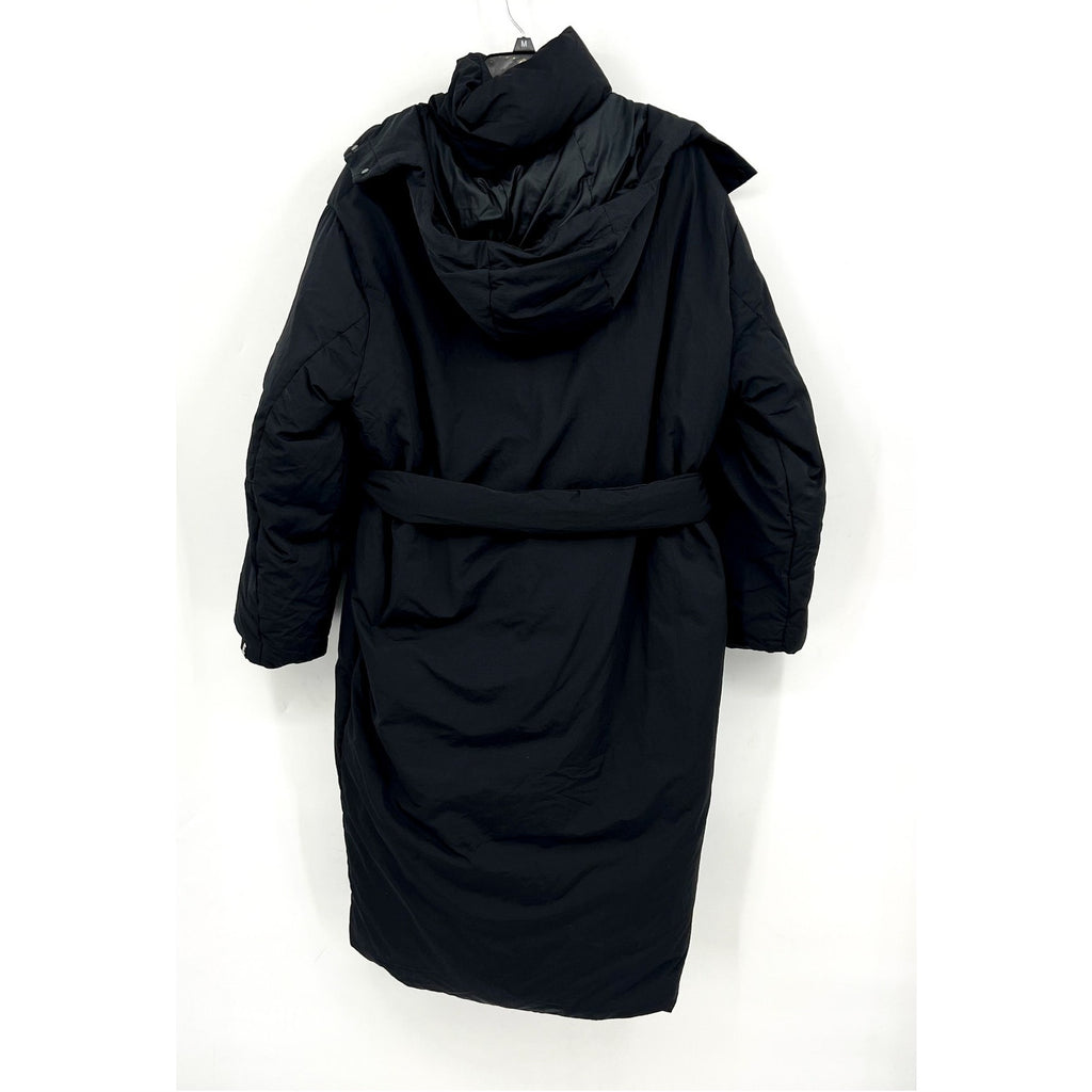 EVERLANE Women's Duvet Puffer Down Coat Medium Black Belted Hooded NWT