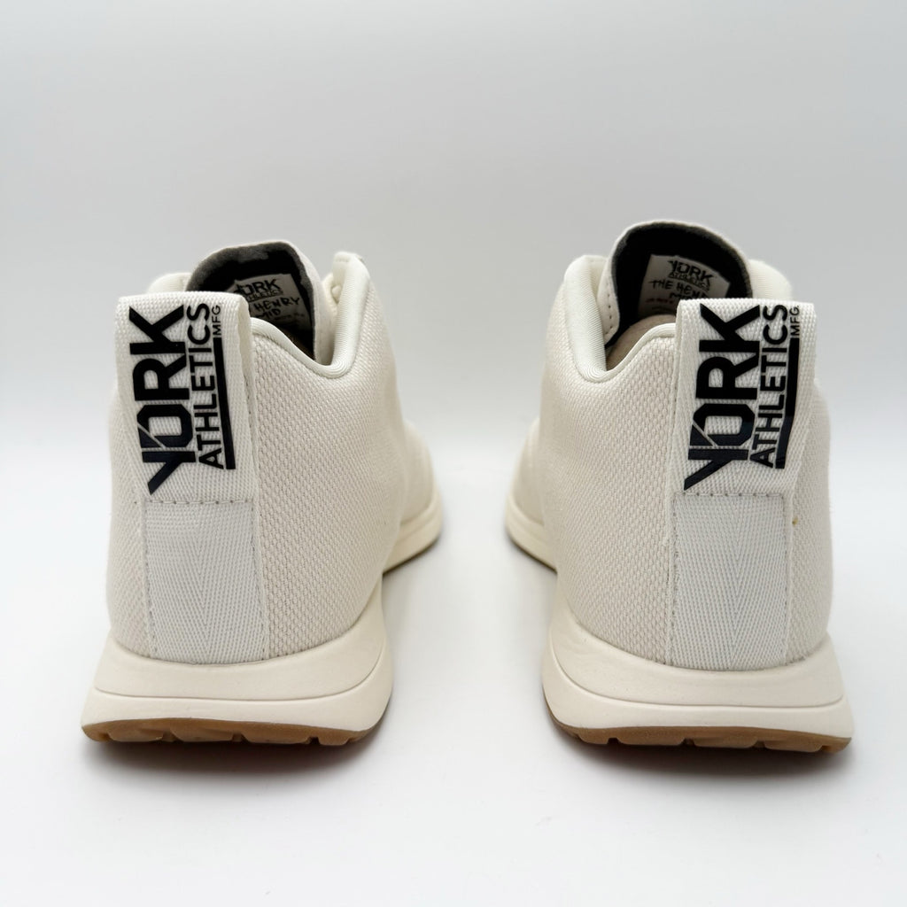 YORK Athletics Mens Henry Mid Trainer Athletic Shoes Size 9 Bone Off-White NIB