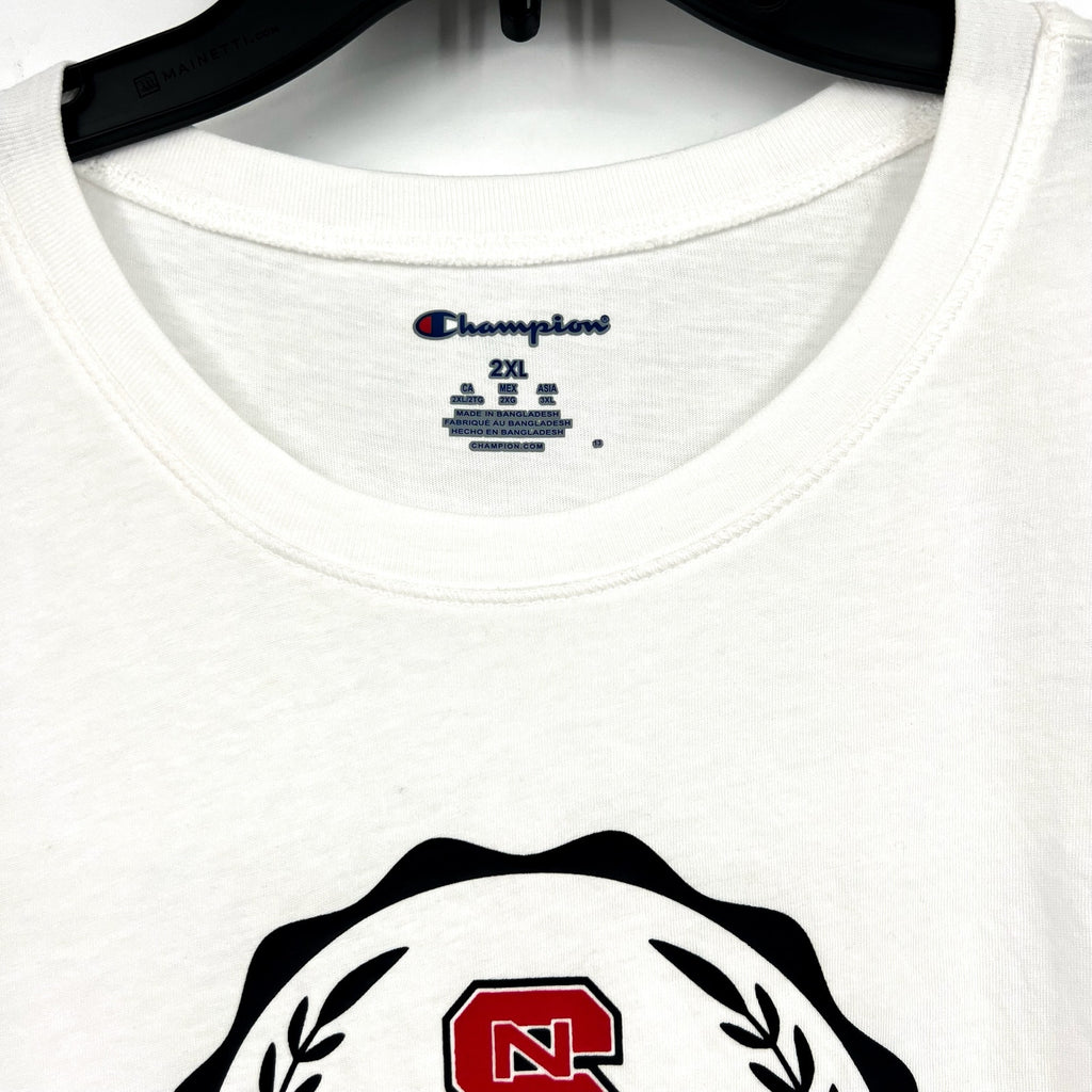 CHAMPION Womens N Carolina State Wolfpack T-shirt XXL White Red Short Sleeve NWT