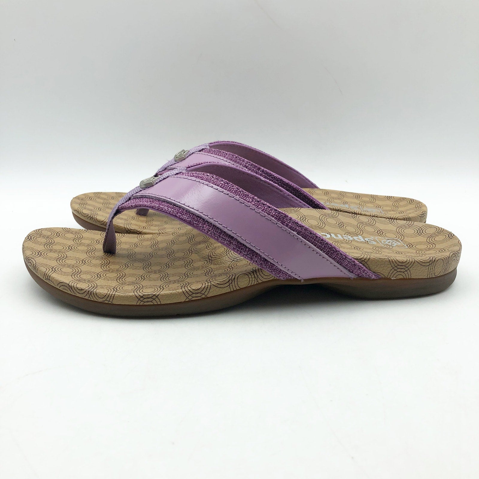 Spenco Womens Cabo Flip-Flops Size 7 Wide Purple Sandals Comfort NIB