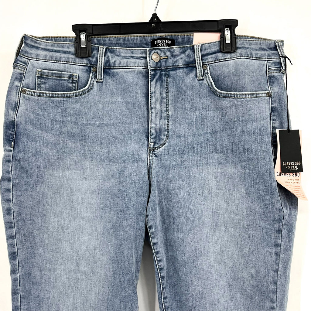 NYDJ Curves 360 Womens Slim Straight Crop Jeans Size 16 Charmed Light Blue NWT