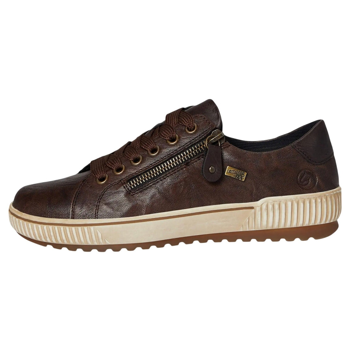 Rieker Womens Maditta 00 Casual Low Sneakers Size 6 EU 37 Brown Leather NIB