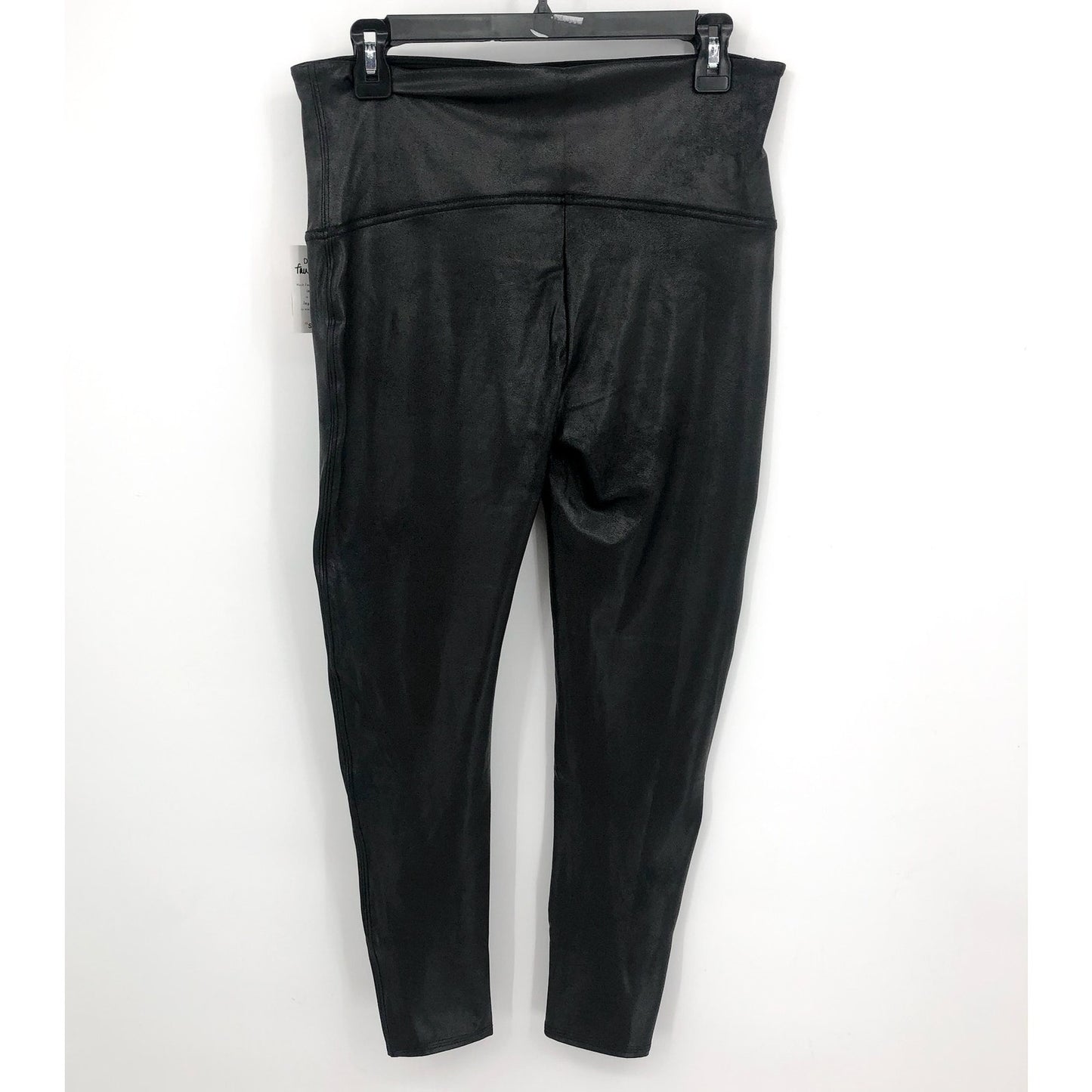 SPANX Women's SpanxShape Faux Leather Leggings 1X Petite Black High Waisted NWT
