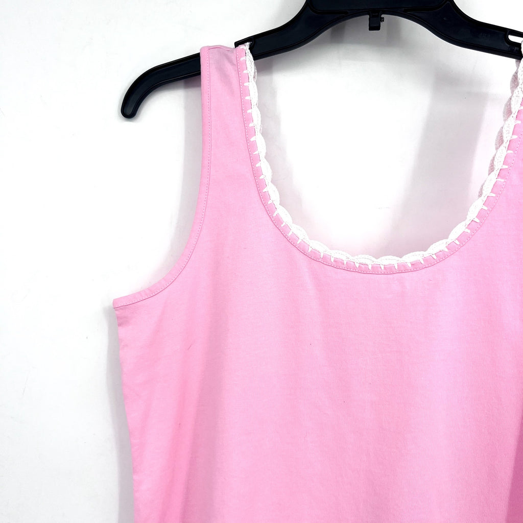LILLY PULITZER Gabbie Knit Tank Top Small Conch Shell Pink Crochet Trimmed NWT