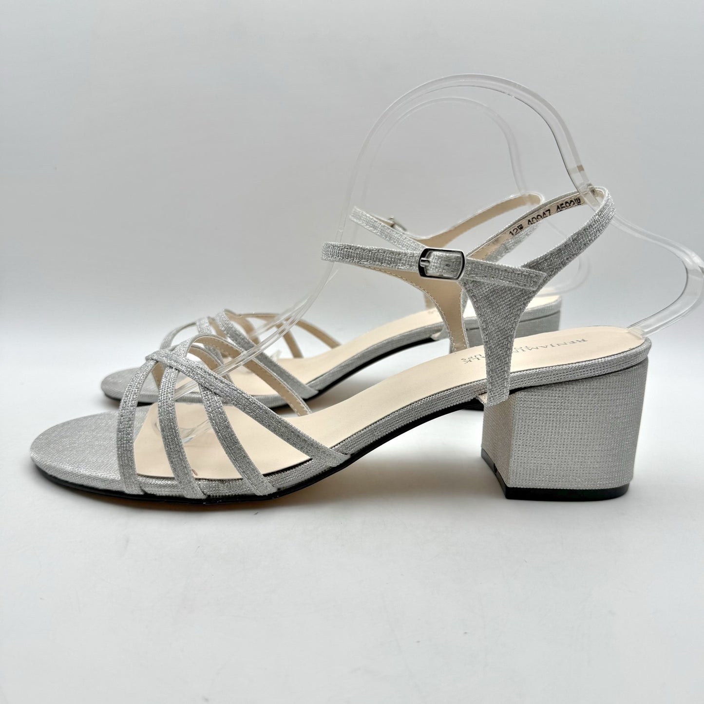 Touch Ups by Benjamin Walk Womens Delilah Sandals US 12 Wide Silver Metallic NIB