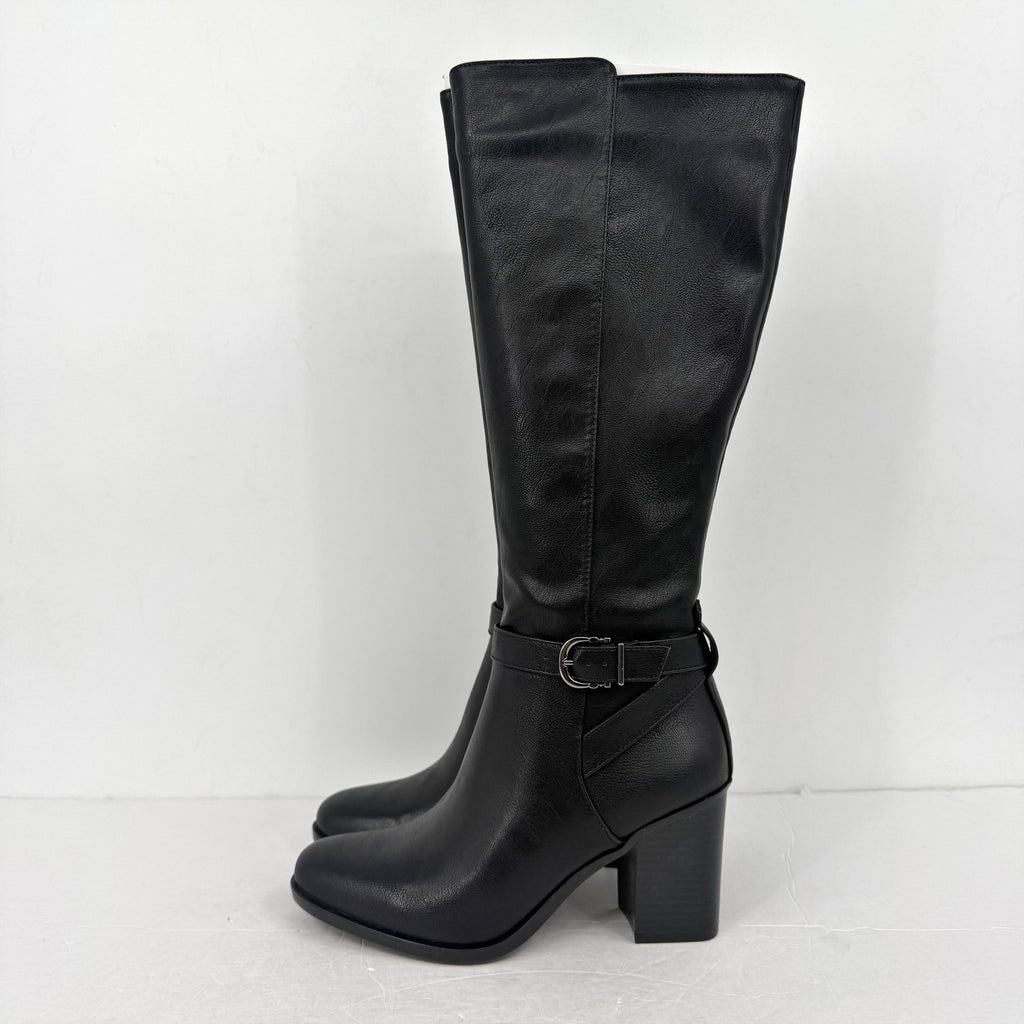 Naturalizer Womens Joslynn Knee High Boots SIZE 7 M Black Vegan Leather NIB