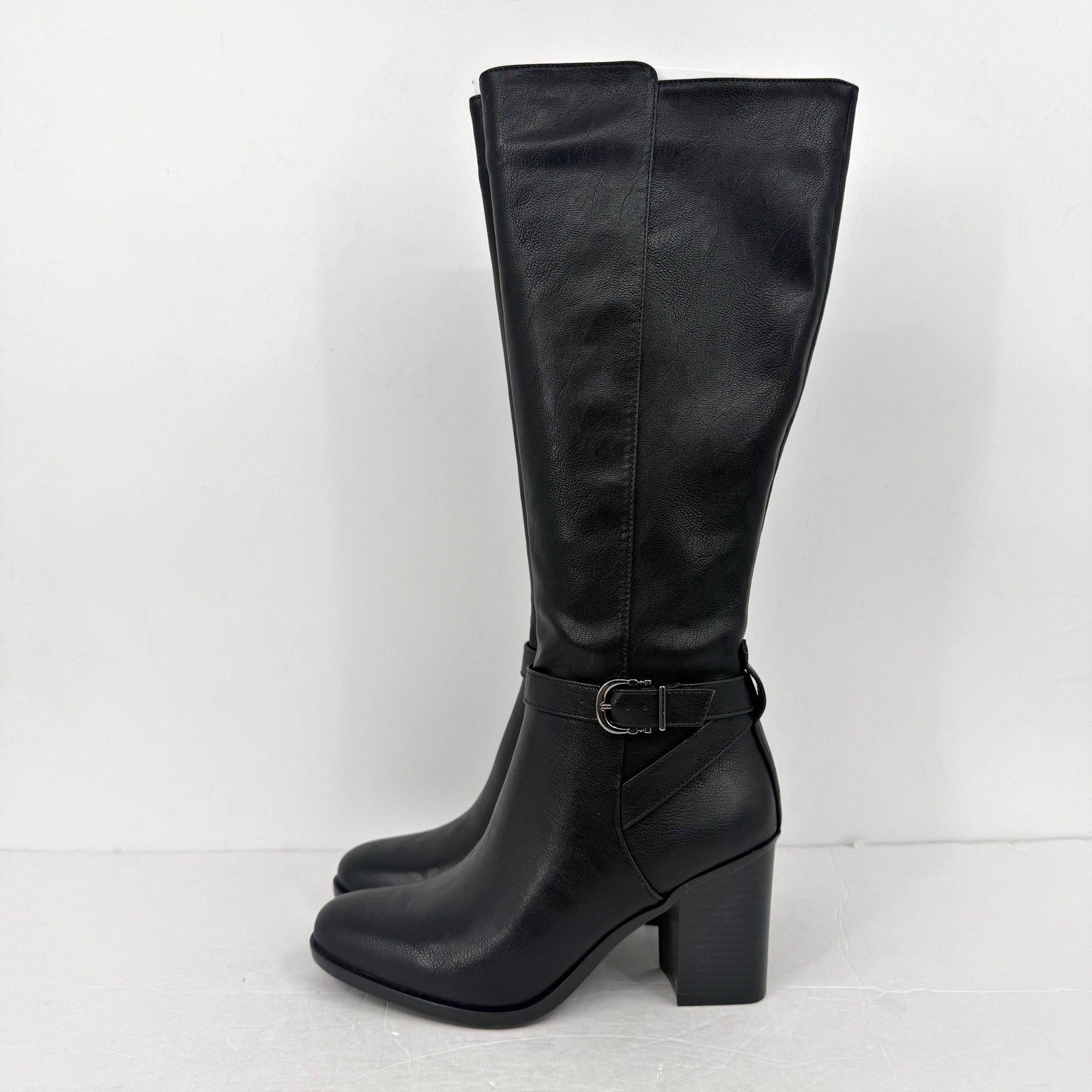 Naturalizer Womens Joslynn Knee High Boots SIZE 7 M Black Vegan Leather NIB