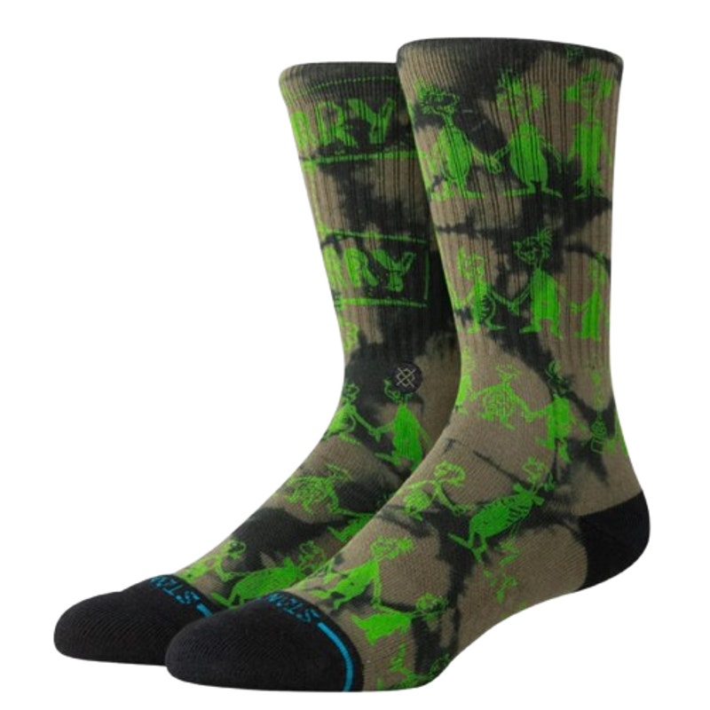 STANCE X The GRINCH Unisex Down In Whovile Crew Socks Large Green Black NWT