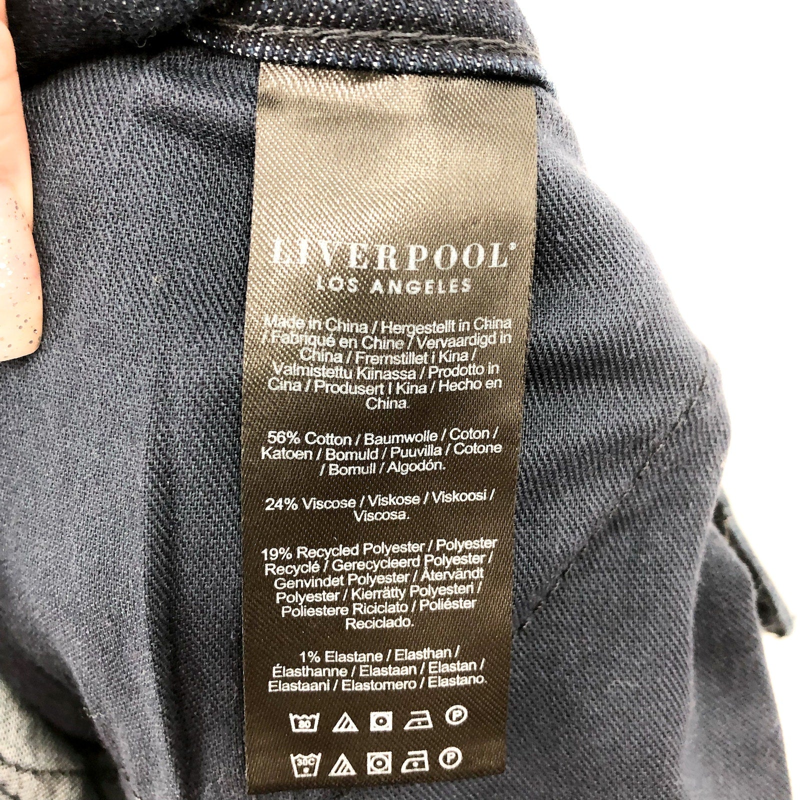 Liverpool Womens Hannah Crop Flare Jeans Size 22W Dark Blue Walcott Raw Hem NWT