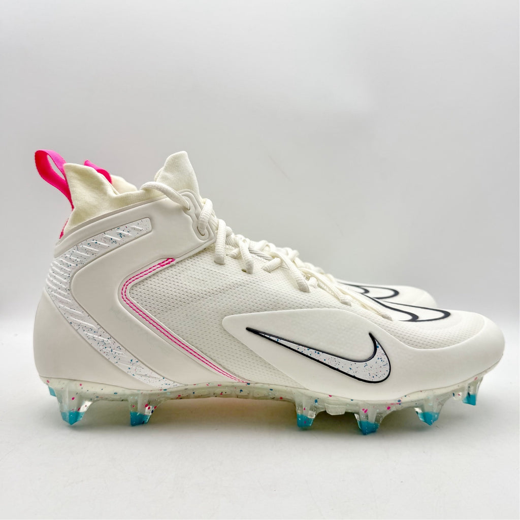 NIKE Mens Alpha Huarache 8 Elite Lacrosse Cleats US 12 EU 46 White Athletic NWOB