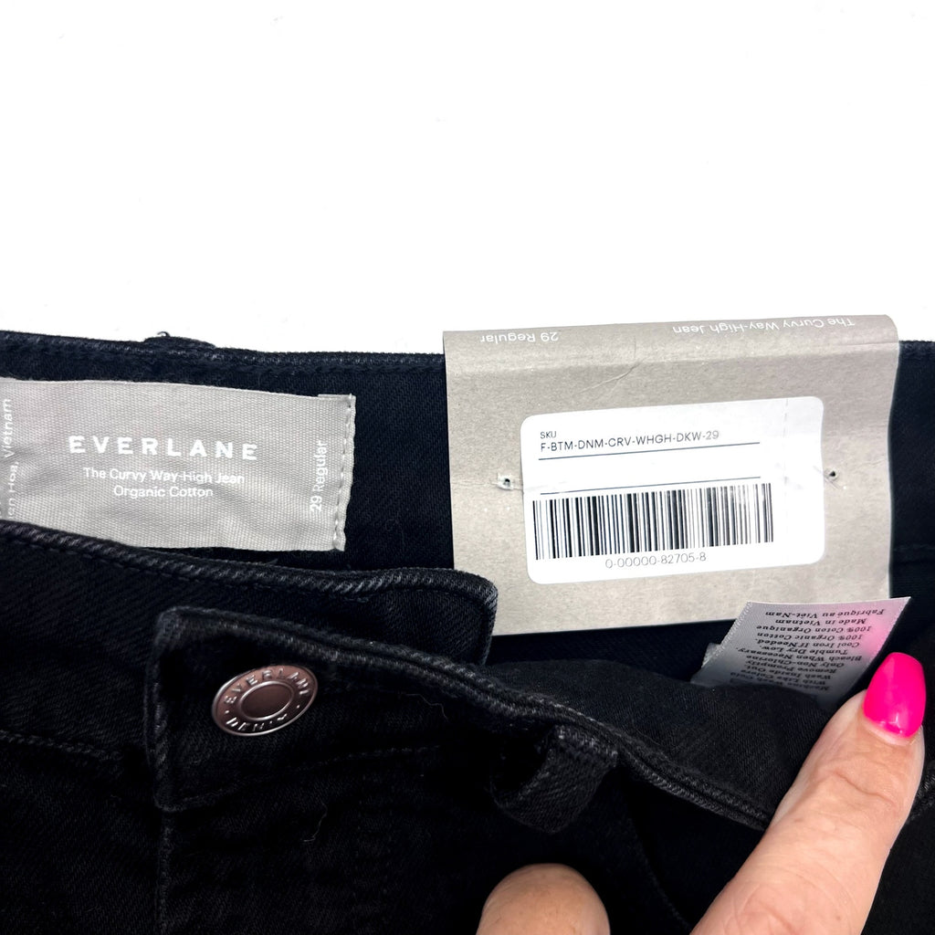 EVERLANE Women's The Curvy Way High Jeans 29x27 US 8 Black Organic Cotton NWT