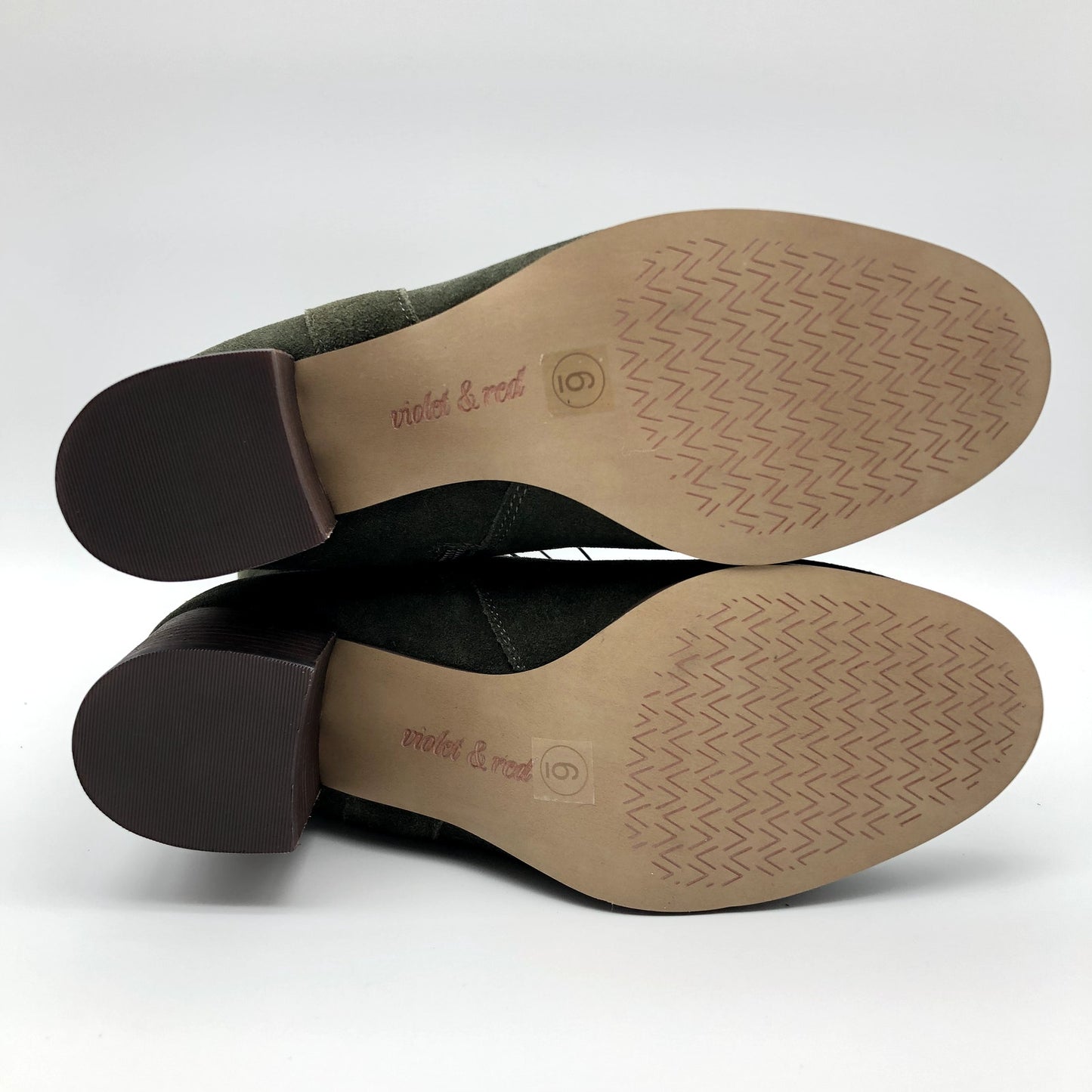 Violet & Red Womens Jarah Mid Calf Western Boot Size 6 Green Suede NWOB