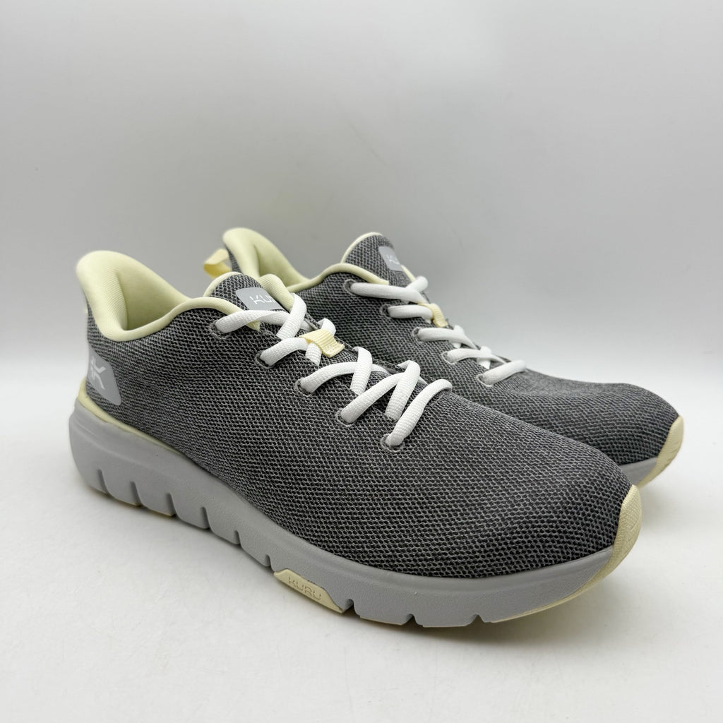 KURU Womens Flex Via Sneakers 8.5 M Dove Gray Pale Lime Athletic Shoes NWOB