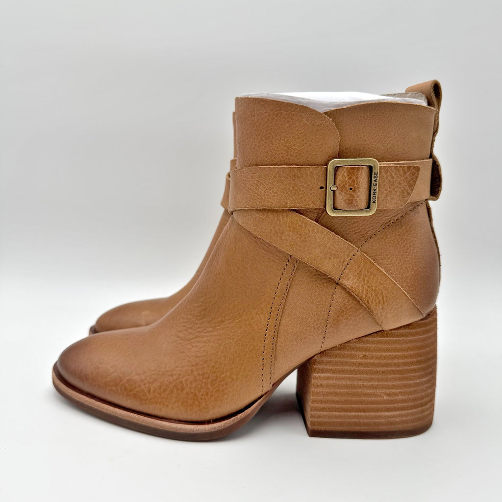 Kork-Ease Womens Joelle Heeled Ankle Booties US 6 M EU 36.5 Brown Leather NIB