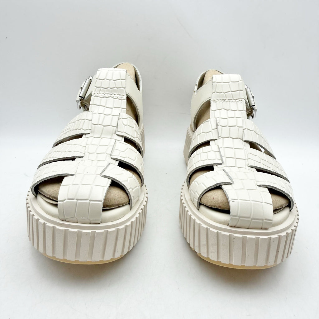 Sorel Womens Ona Streetworks Fisherman Sandals US 6 White Croc Leather NWOB
