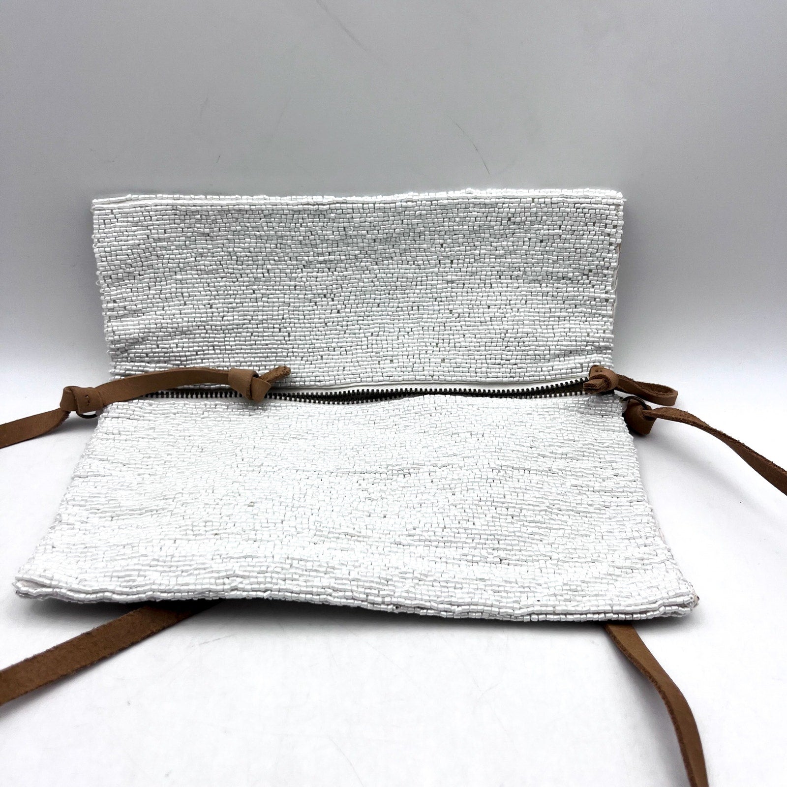 FREE PEOPLE Plus One Embellished Crossbody Bag Small White Boho Purse NWT