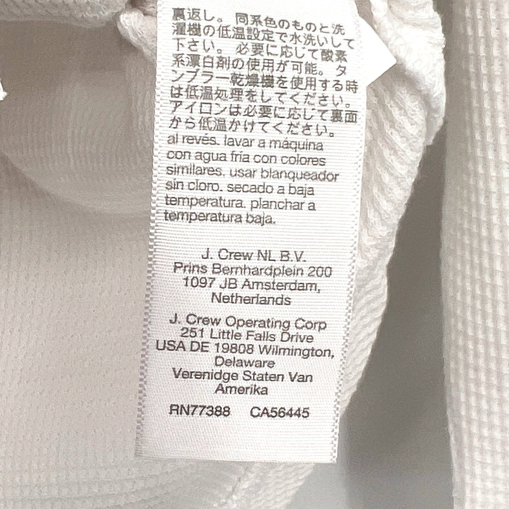 MADEWELL Women's Waffle-Knit Scoopneck Henley Tee Medium White NS612 NWT