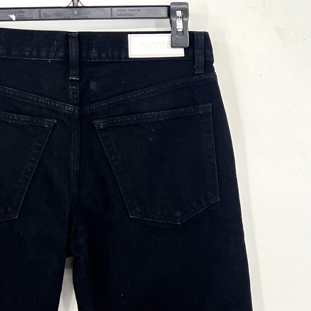 RE/DONE Womens Originals 70's Low Rise Bell Bottom Jeans Size 26 US 2 Black NWOT
