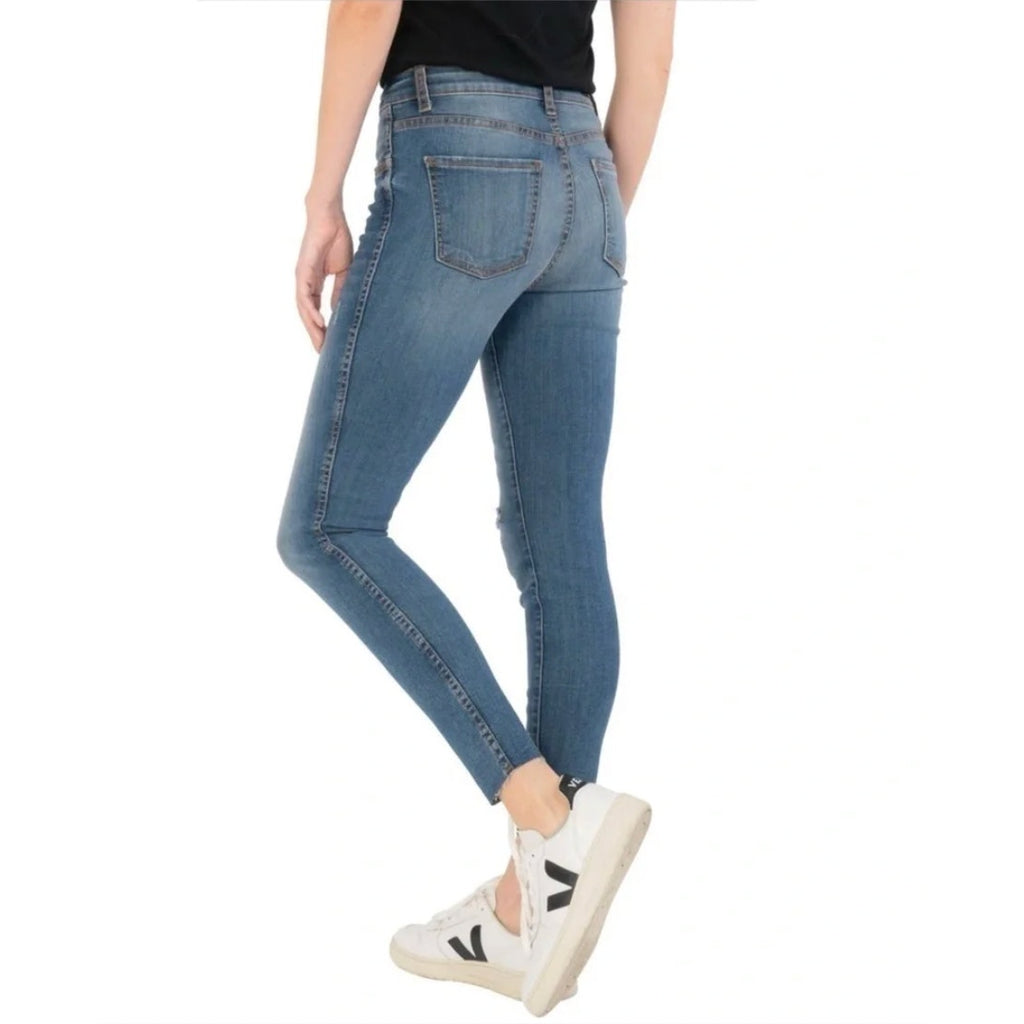 KUT FROM THE KLOTH Donna Ankle Skinny Jeans Size 0 Blue Distressed High-Rise NWT