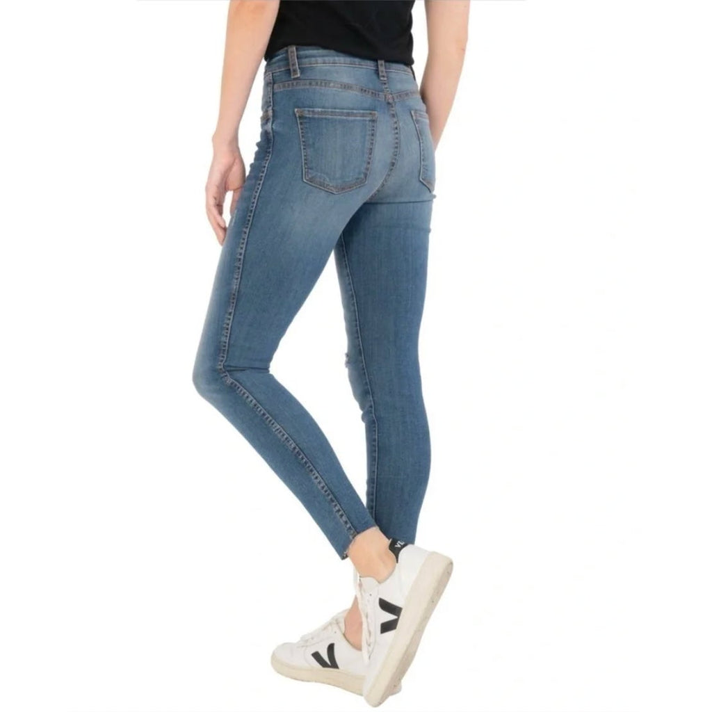 KUT FROM THE KLOTH Donna Ankle Skinny Jeans Size 0 Blue Distressed High-Rise NWT